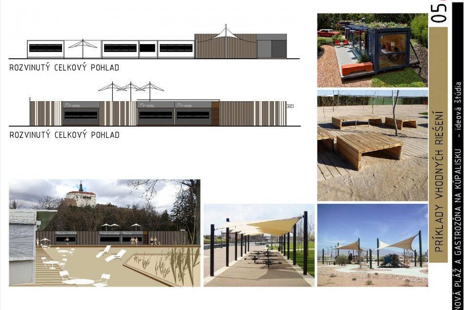 Vizualizácie novej gastrozóny a oddychovej časti na nitrianskom kúpalisku