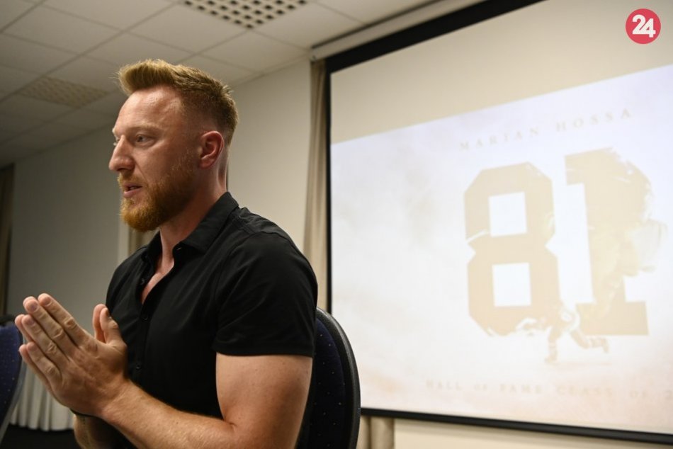 FOTO: Marián Hossa počas tlačovky k jeho zvoleniu do hokejovej Siene slávy NHL