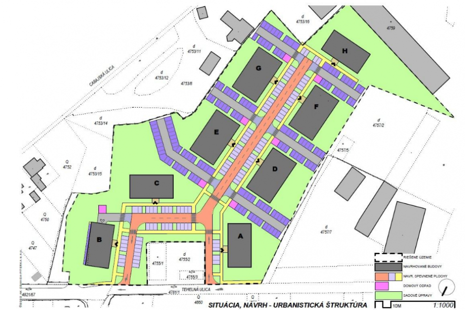 Priestorová štúdia projektu nájomného bývania na Tehelnej