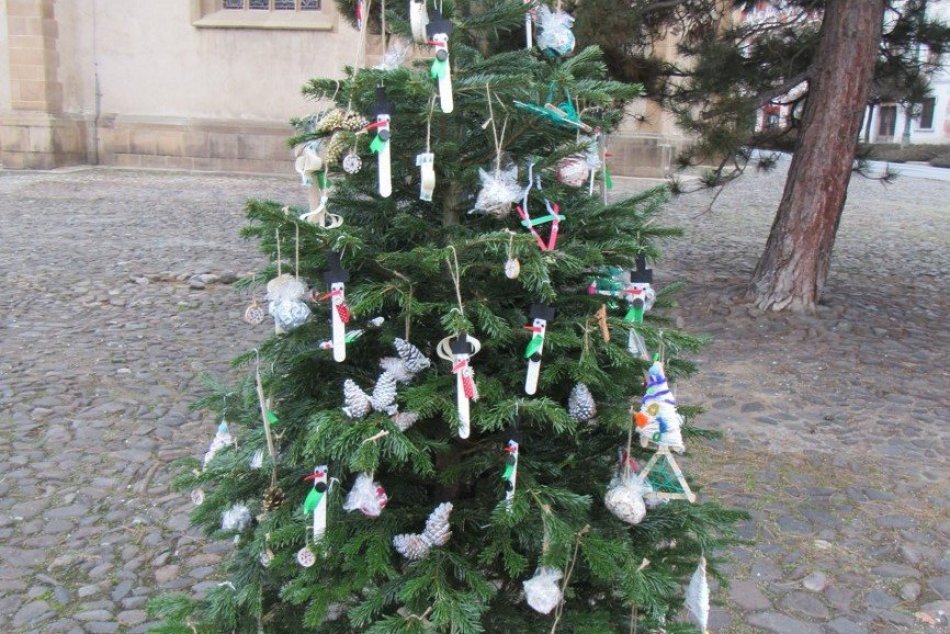 Obrazom: Prešovské námestie skrášľujú ozdobené stromčeky od škôl