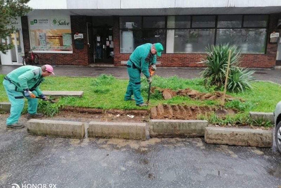 Úprava terénu pred Spoločenským centrom Východ