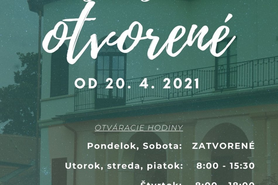 Otváracie hodiny Zemplínskeho múzea v Michalovciach