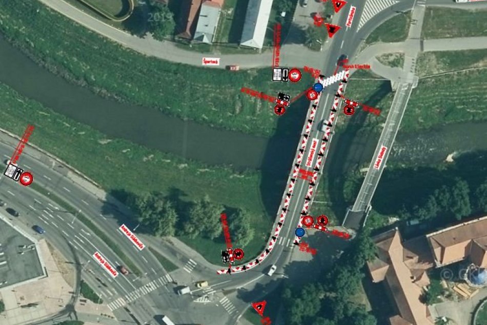 Nákres riadenia dopravy počas obmedzenia