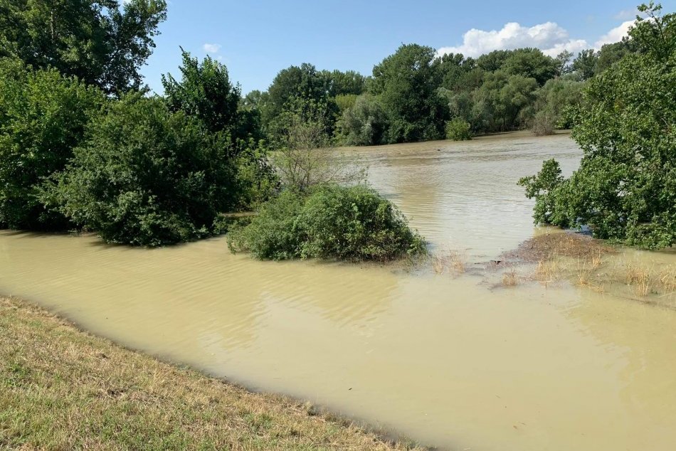 Hladina Dunaja stúpa - situácia na Devíne 19. 7. 2021