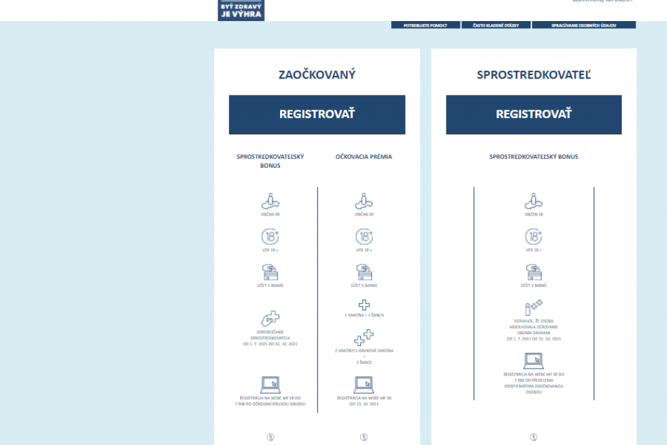 FOTO postup registrácie do očkovacej lotérie