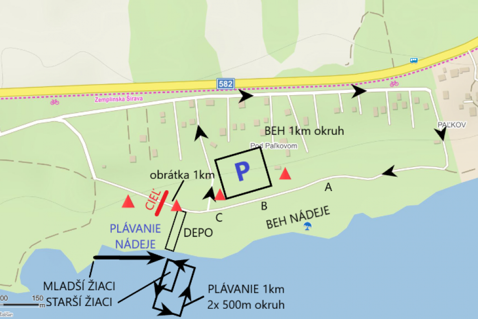 Plávanie a beh v areáli rekreačnej oblasti Šírava Park