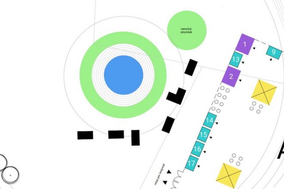 Nové rozmiestnenie stánkov na vianočných trhoch v Nitre