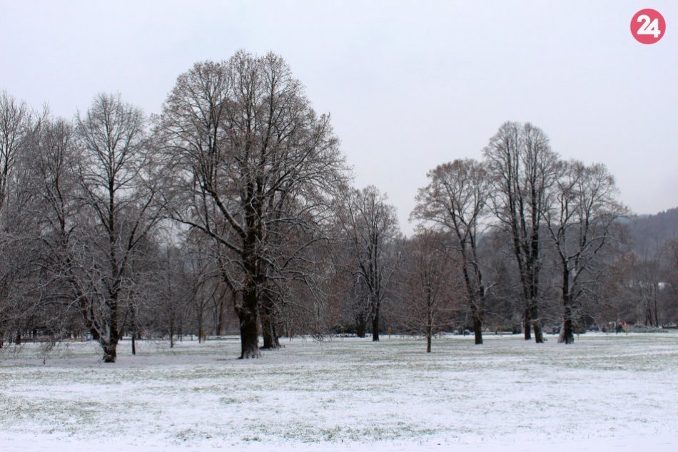 V OBRAZOCH: Zábery prvej snehovej pokrývky v uliciach Bystrice a okolí