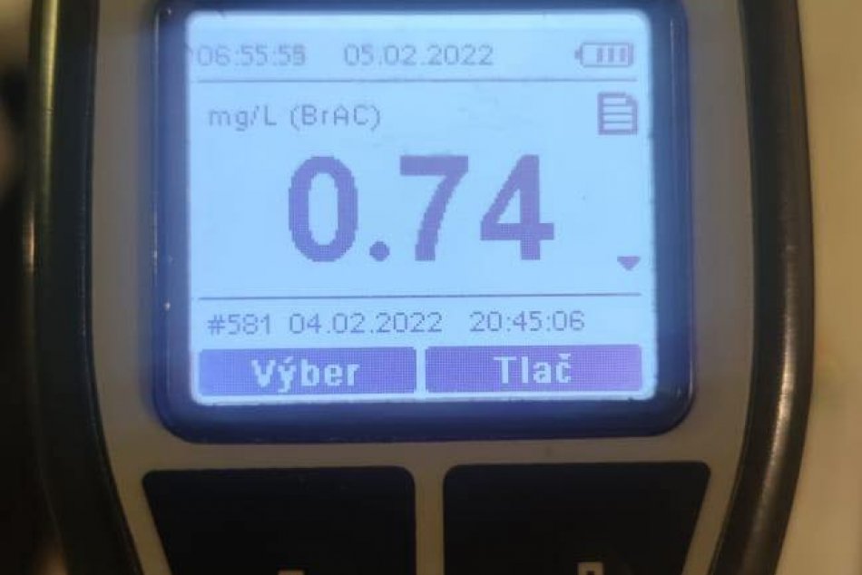 Vodič v Budči nafúkal 1,54 promile