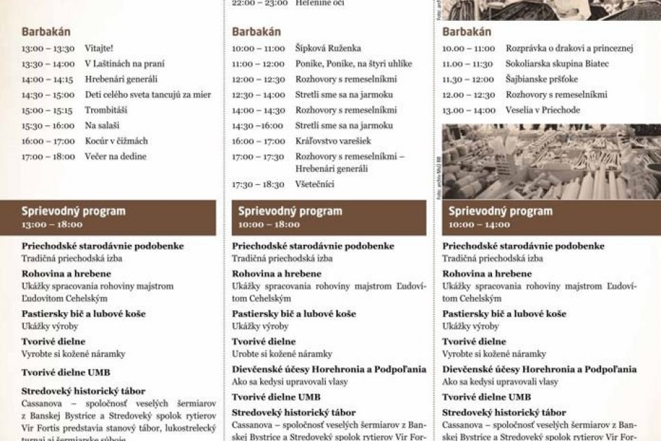 Program 364. Radvanského jarmoku