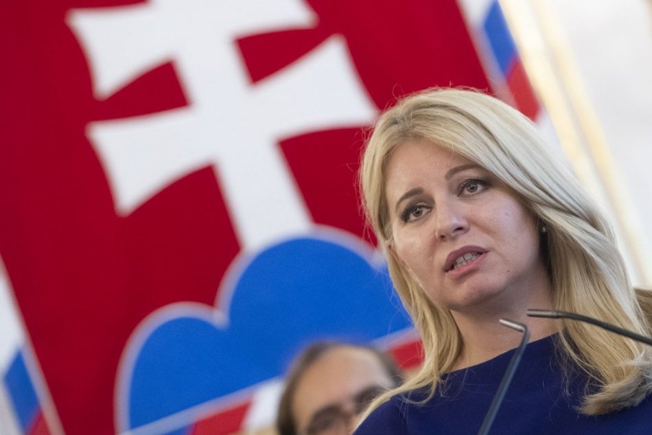 Prezidentka Zuzana Čaputová počas vyhlásenia k referendu o predčasných voľbách