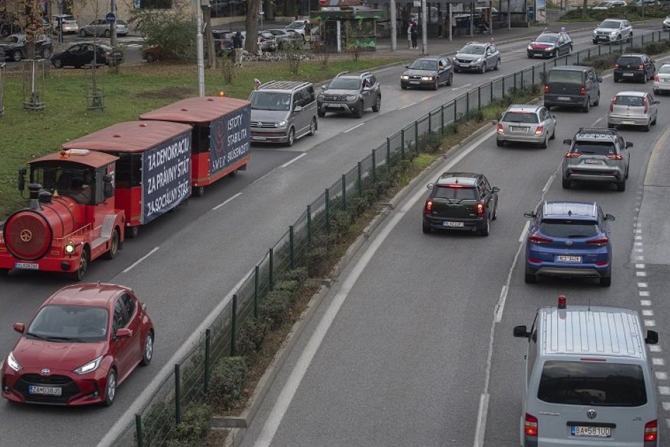 Autoprotest strany Smer-SD v Bratislave