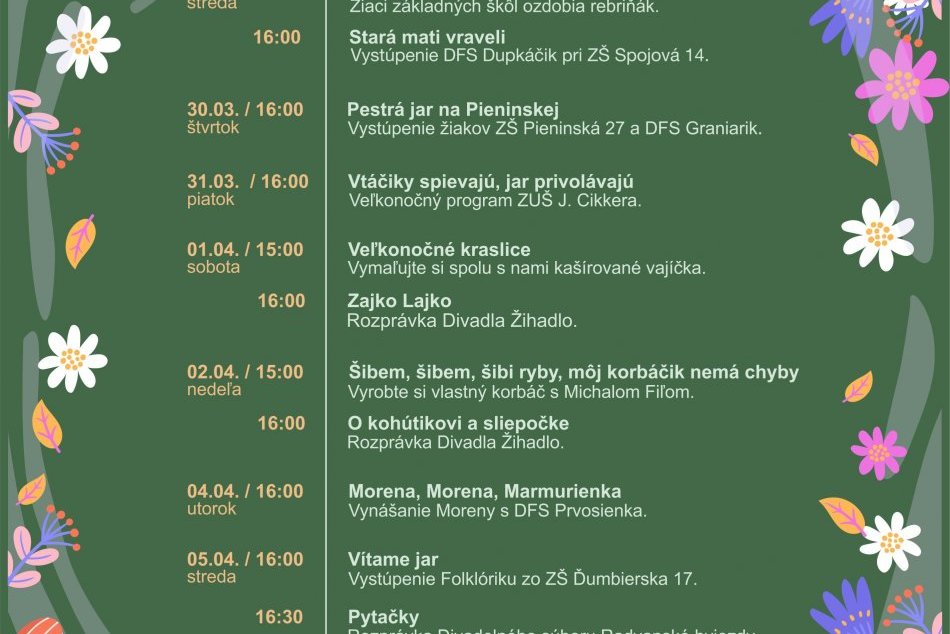 Veľkonočné námestie 2023 - program