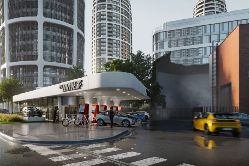 Čerpacia stanica na nabíjanie v srdci Bratislavy