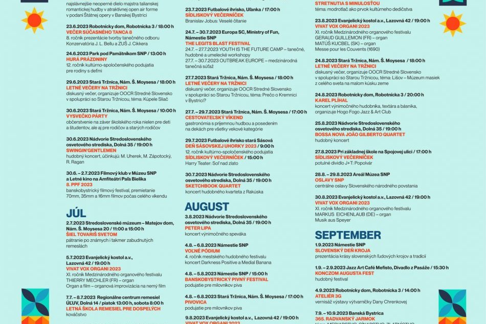 Program Banskobystrického kultúrneho leta 2023