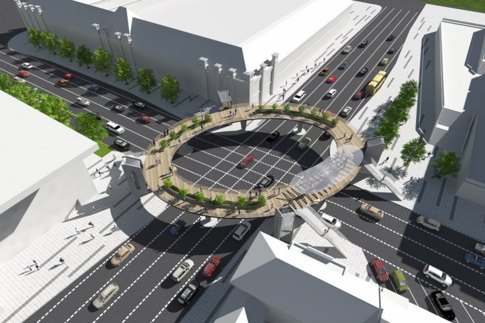 VIZUALIZÁCIE nadchodu nad križovatkou pri Mlynoch