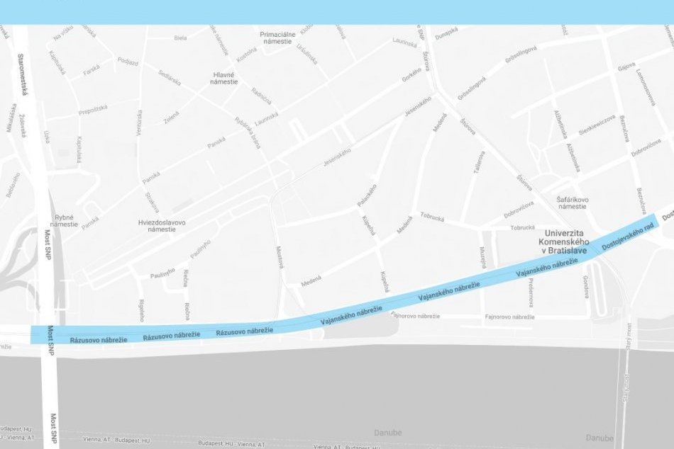 Nové pruhy na Rázusovom nábreží