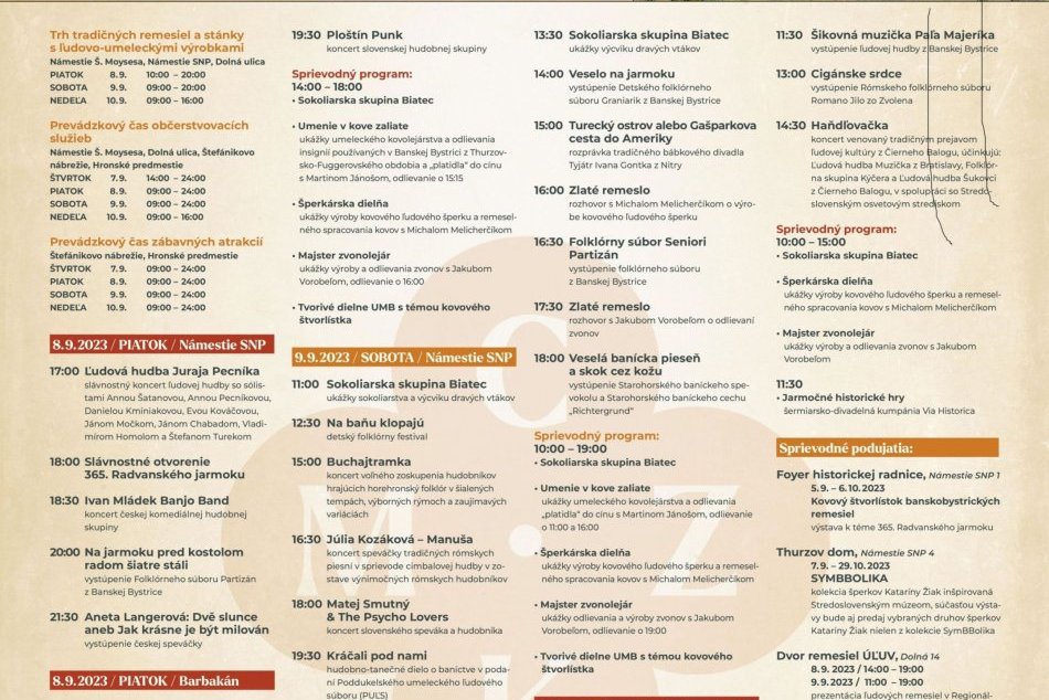 Program 365. Radvanského jarmoku