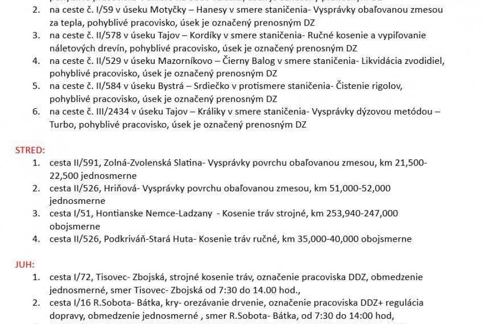 Obmedzenia v Banskobystrickom kraji