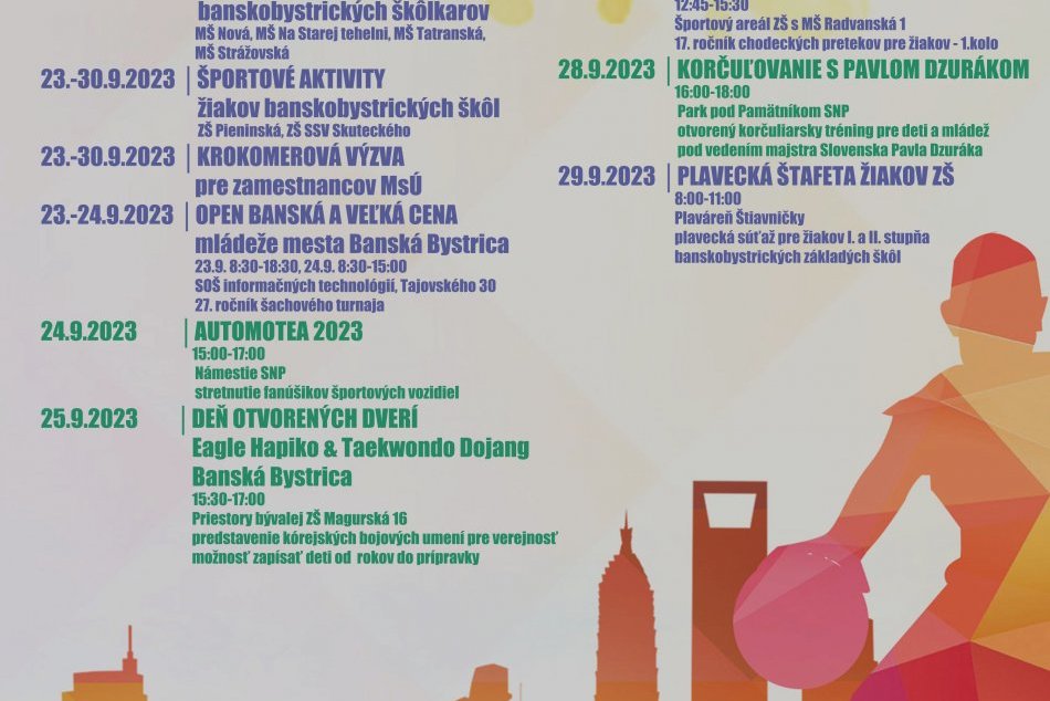 Program Európskeho týždňa športu v Banskej Bystrici