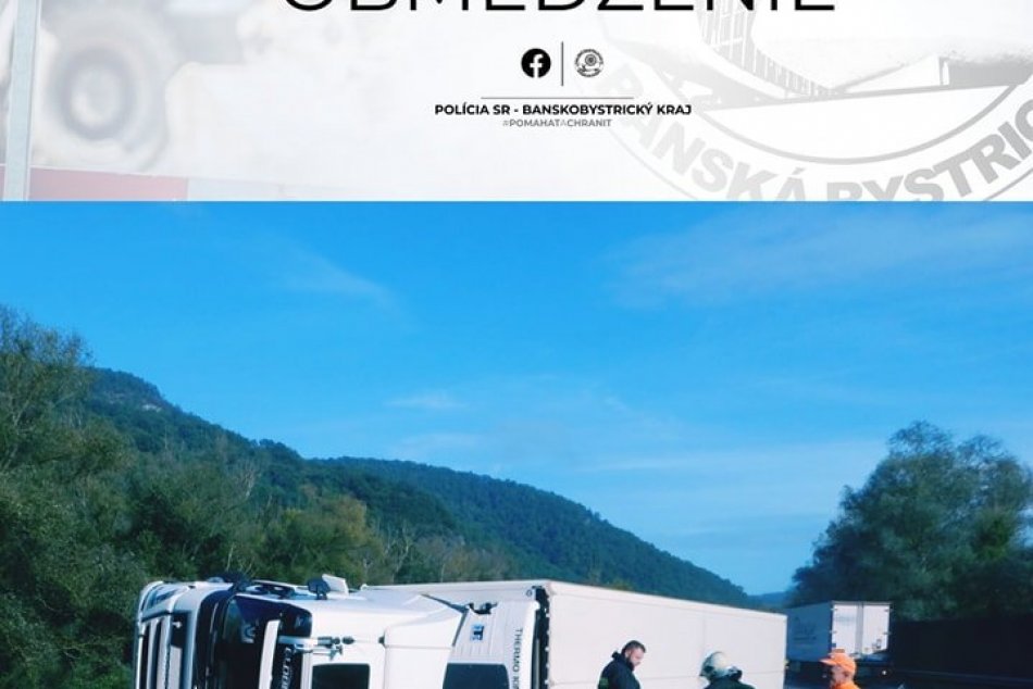 V OBRAZOCH: Na R1 havaroval kamión