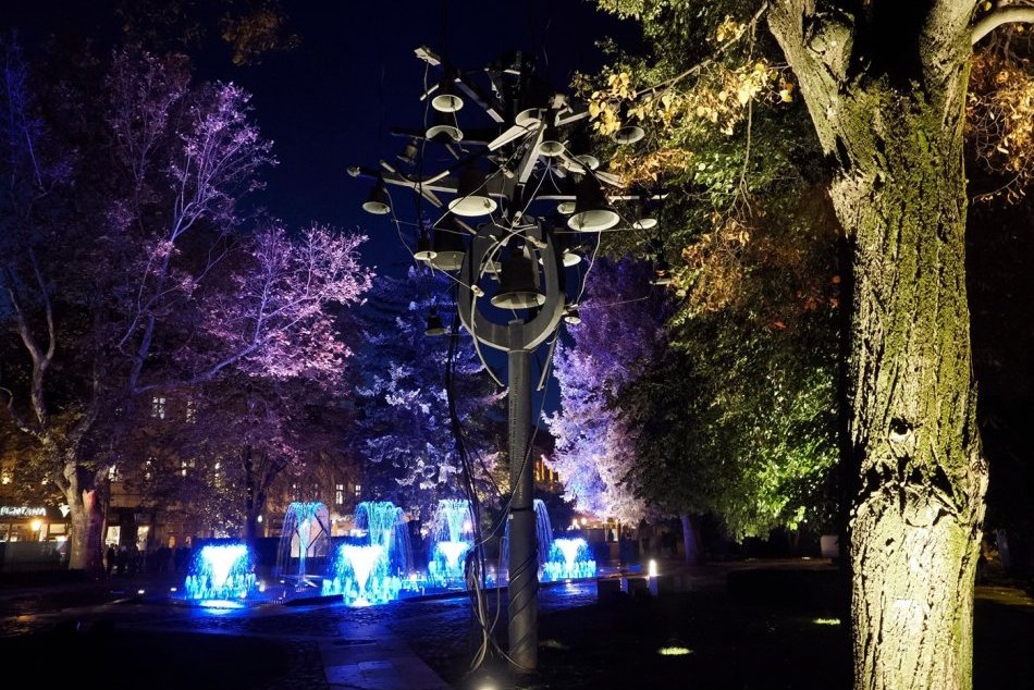 Skúška zrekonštruovanej Spievajúcej fontány v Košiciach