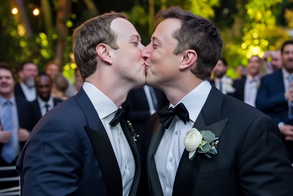 Svadba Elona Muska a Marka Zuckerberga vytvorená AI
