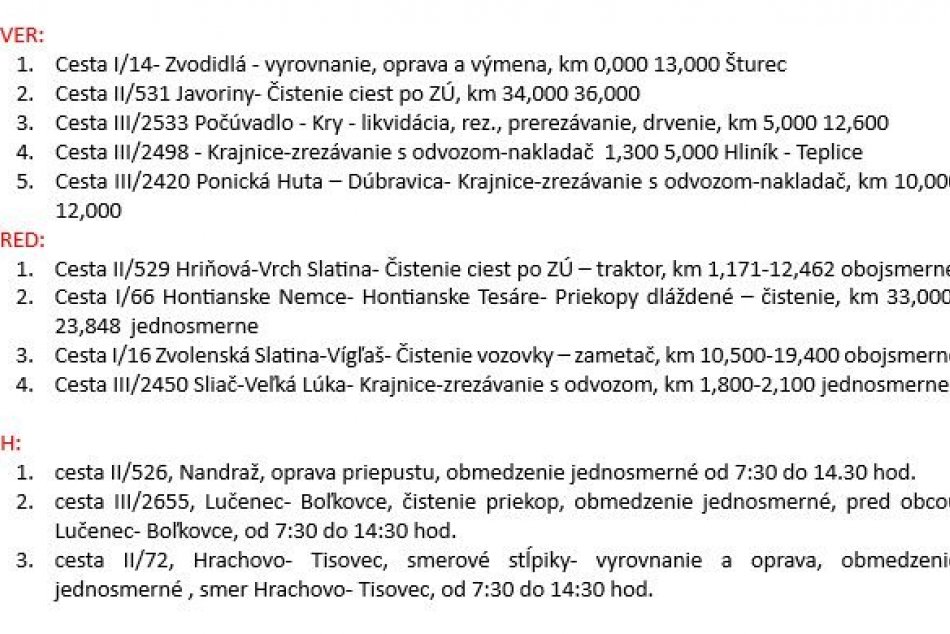 Práce cestárov v Banskobystrickom kraji - 16.4.2024