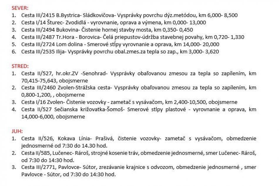 Práce cestárov v Banskobystrickom kraji - 17.4.2024