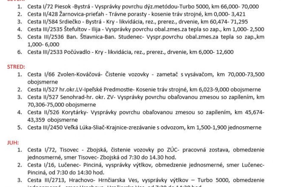 Práce cestárov v Banskobystrickom kraji - 19.4.2024