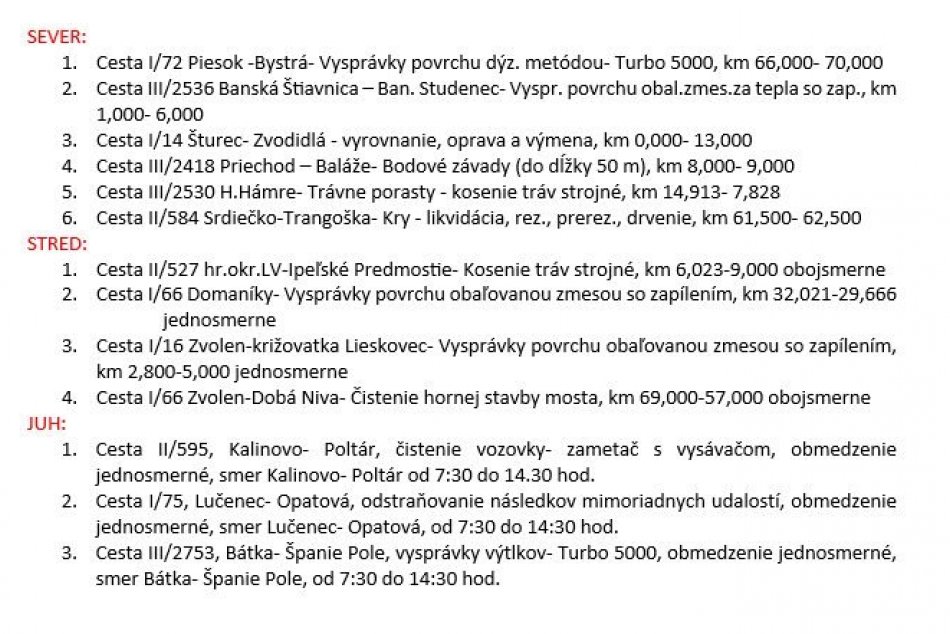 Práce cestárov v Banskobystrickom kraji - 23.4.2024