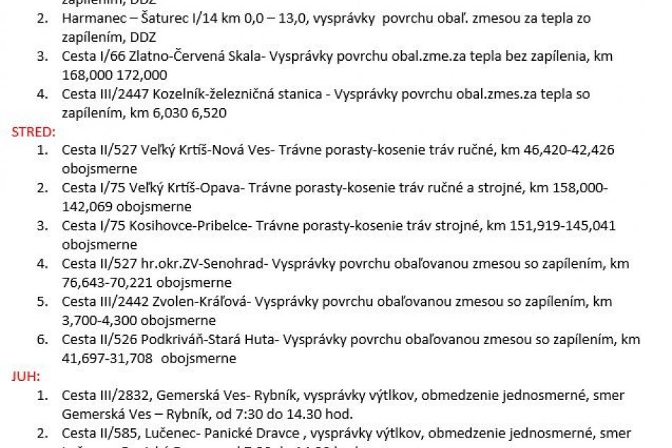 Práce cestárov v Banskobystrickom kraji - 15.5.2024