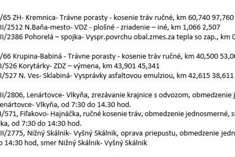 Práce cestárov v Banskobystrickom kraji - 31.5.2024