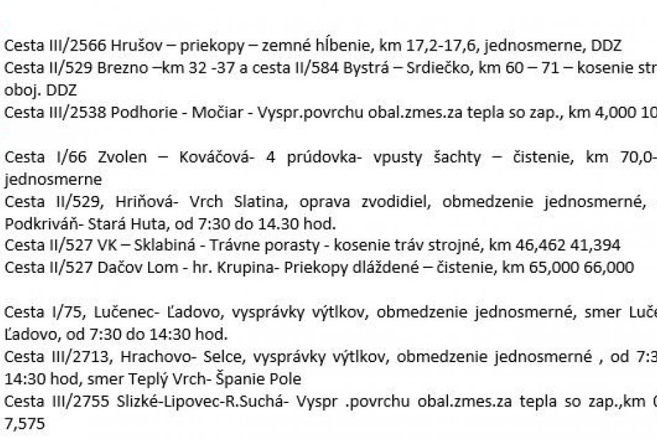 Práce cestárov v Banskobystrickom kraji - 4.6.2024