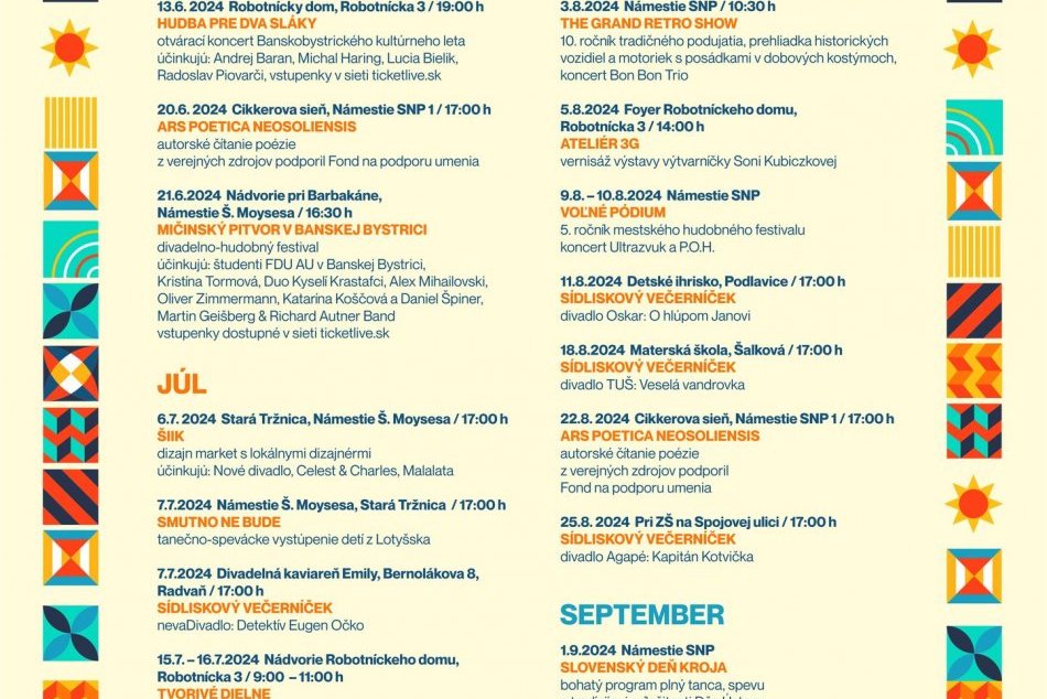 Banskobystrické kultúrne leto 2024