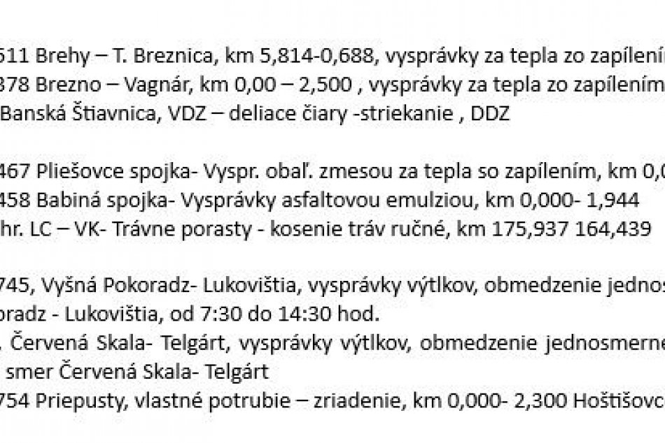 Práce cestárov v Banskobystrickom kraji - 17.6.2024