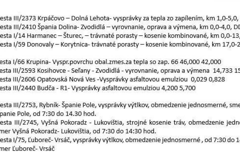 Práce cestárov v Banskobystrickom kraji - 26.6.2024