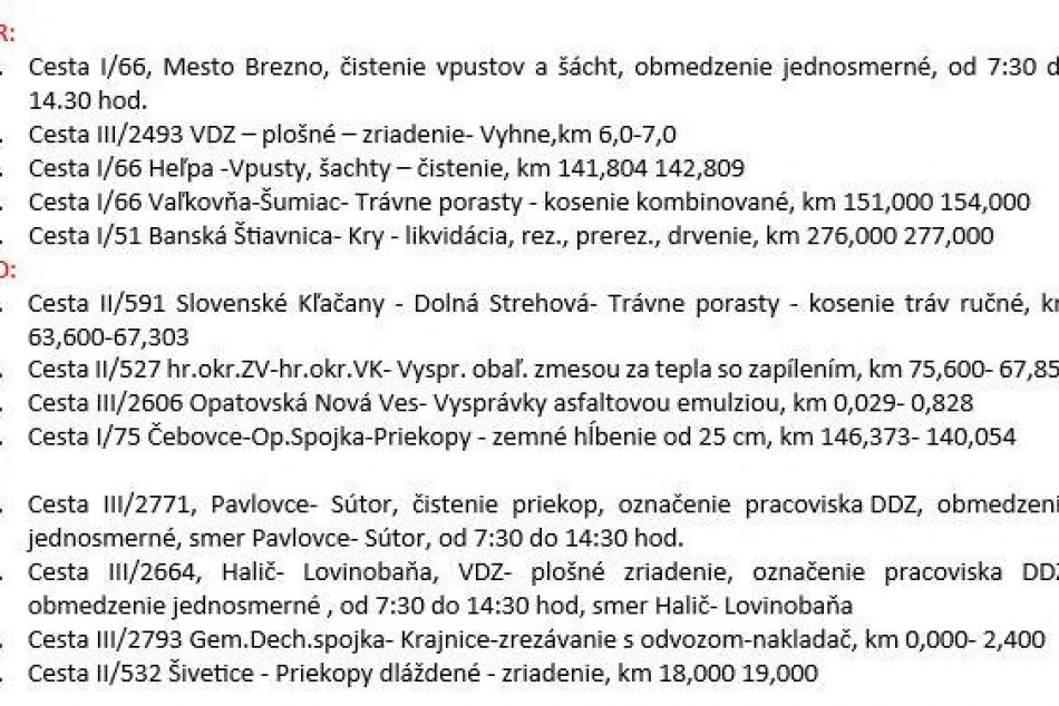 Práce cestárov v Banskobystrickom kraji - 28.6.2024