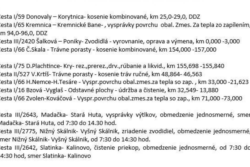 Práce cestárov v Banskobystrickom kraji - 2.7.2024