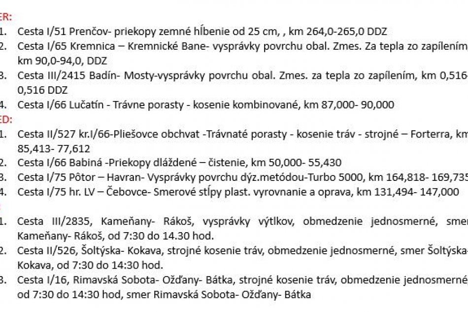 Práce cestárov v Banskobystrickom kraji - 29.7.2024