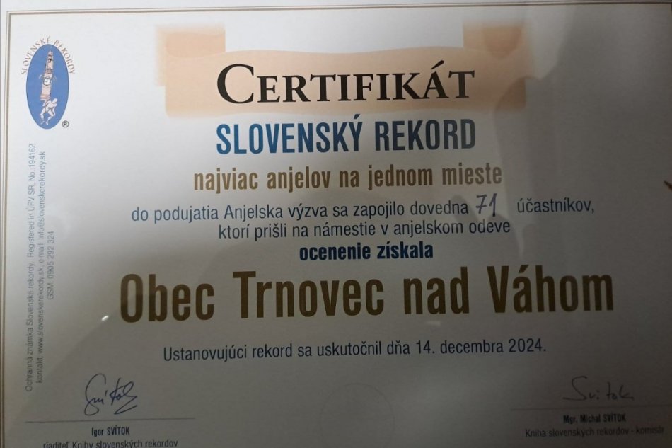 V obci pri Šali sa stretlo rekordných 71 anjelov