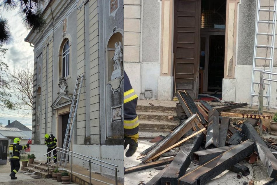 Požiar kostola v obci Jahodné