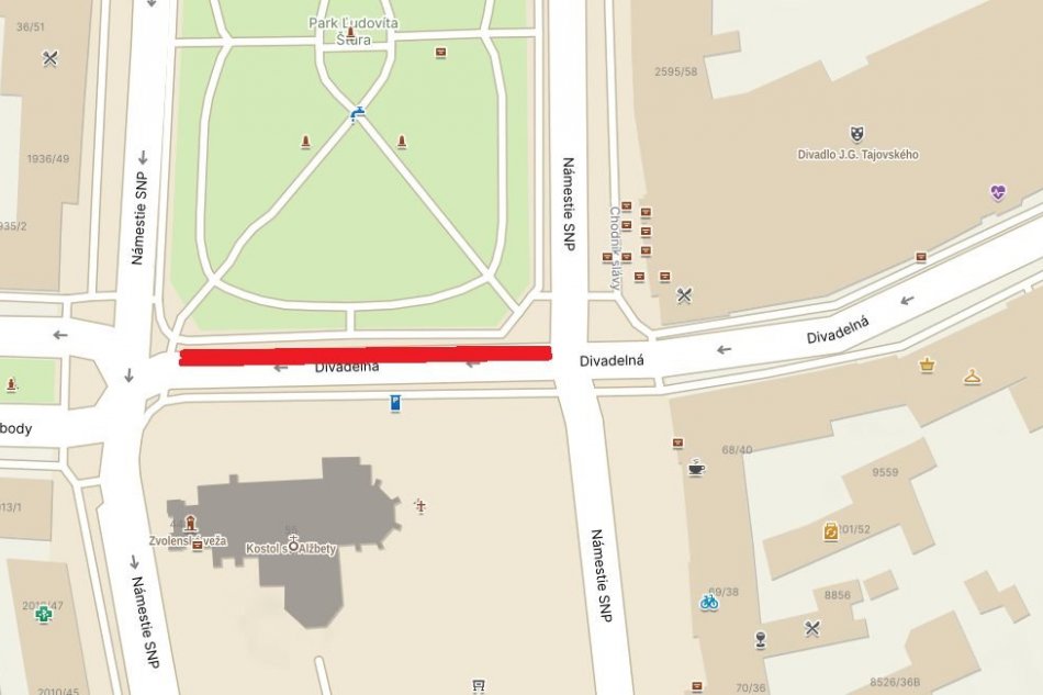 Dopravné obmedzenia v centre Zvolena