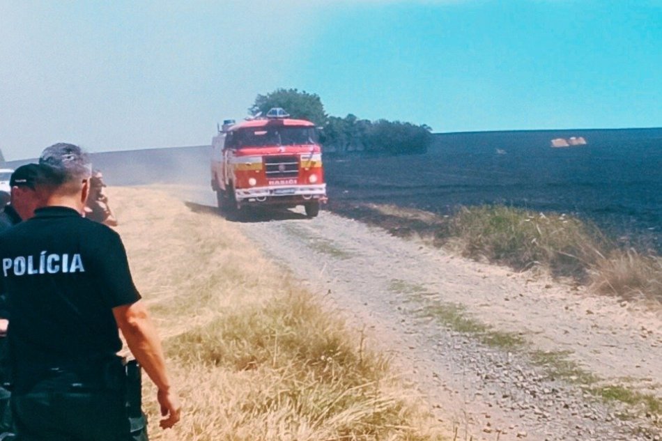 V OBRAZOCH: Policajti sa pustili do boja s požiarom na poli