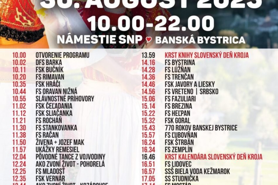 Slovenský deň kroja - program