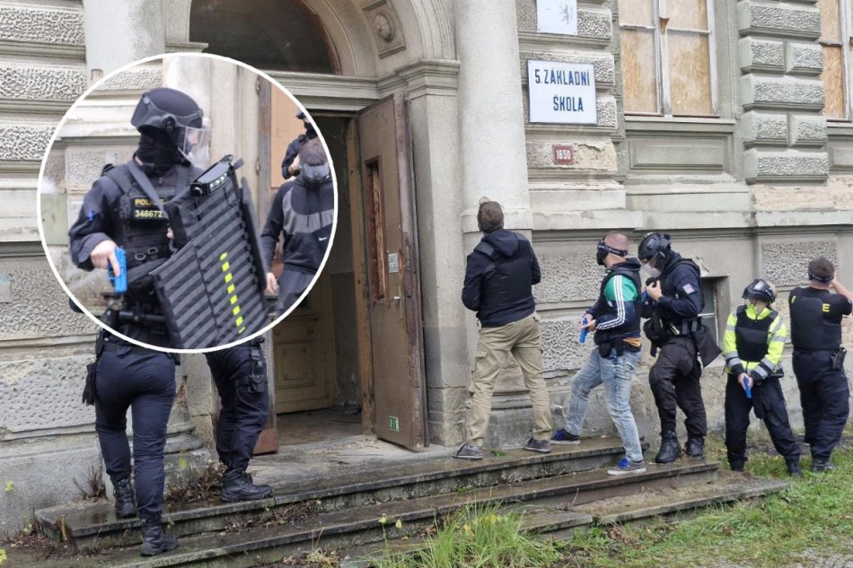 Policajné cvičenie v českom meste Varnsdorf