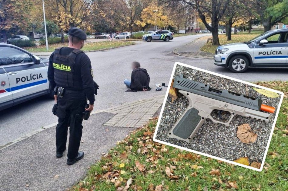 Muž na Klokočine mával maketou pištole