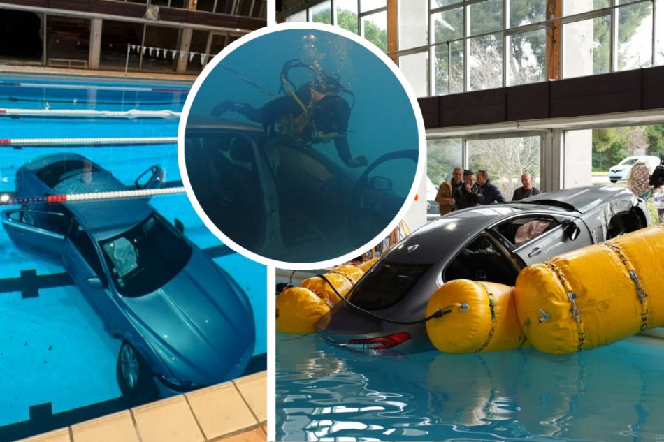 Žena skončila s autom v bazéne plavárne