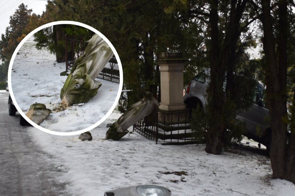 Mladý vodič zdemoloval sochu svätého