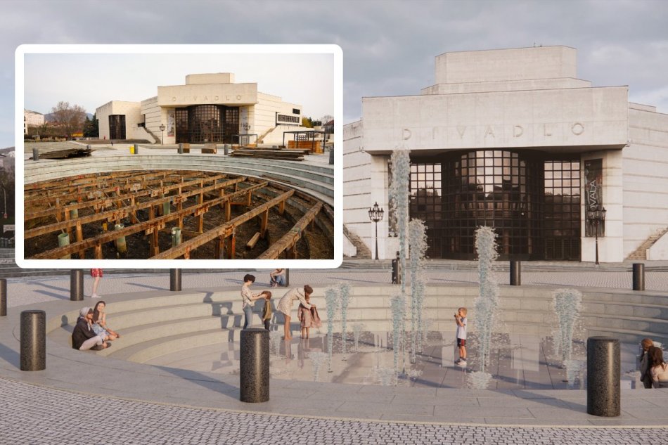 Odštartovala obnova fontány na Svätoplukovom námestí